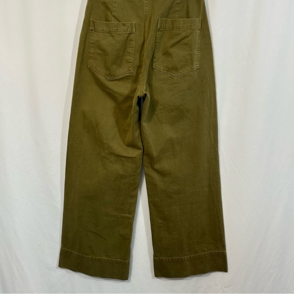Apiece Apart Merida High Rise Wide Leg Pants in Olive Green - Picture 8 of 11